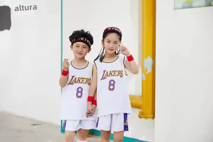 Conjunto Deportivo Lakers 23/24 Niños/Niñas - Camiseta y Chaleco Entrenamiento Estilo Escolar Unisex - 1