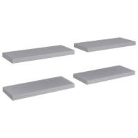 vidaXL Estante flotante de pared 4 uds MDF 60x23,5x3,8 cm Blanco brillante, negro brillante, gris brillante Mueble Almacenaje Estantería para Oficina, Estudio, Dormitorio Estantería/Librería/ mueble de Almacenamiento - details 6