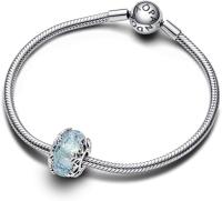 Pandora Colección Moments Snowflake-Popo de Nieve Azul de Invierno, Viene con un completo embalaje de Caja de regalo. - details 1