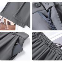 Pantalones Clásicos Para Mujer 2024 Cintura Alta Pierna Ancha Cómodos Y Versátiles Estilo Diario Traje Elegante Con Bolsillos Y Pliegues - details 4
