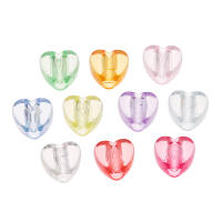 Cuentas De Acrílico Transparentes Para DIY Joyería Accesorios De Cuentas De Corazón Para Collar Y Pulsera 50/100pcs - details 2