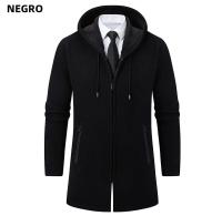 Chaqueta De Punto Para Hombre Con Capucha Y Forro De Plush Thicken Cardigan De Invierno De Color Sólido Abrigo De Moda De Otoño Y Invierno - details 6