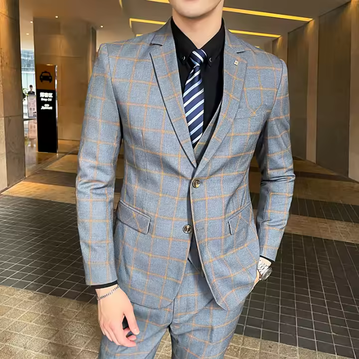 Traje De 3 Piezas Para Hombre Estilo Inglesa Elegante Trousers Chaleco Y Chaqueta Talla M-5XL Moda Formal De Invierno - 1