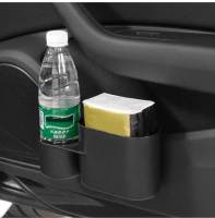 SEAMETAL Car Trash Can Colgante De Cuero ABS Organizador Universal Para Fila Trasera Con Soporte Para Bebidas Caja De Basura Dura - details 10