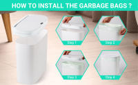 Bandeja De Basura Automática Con Sensor De Movimiento 13L Para Baño Cocina Oficina Y Dormitorio Recipiente Ecológico Plástico Rectangular Impermeable - details 1