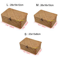 Cesta De Almacenamiento Rectangular De Rotura Hecha a Mano Caja De Organización Para Escritorio Para Ropa Y Artículos Domésticos Material De Paja Ecológico - details 0