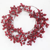 Vine Artificial De Frutas Rojas 72 Cabezas 1.95m Para Decoración Navideña En Casa Suministros De Fiesta Fondo De Pared Guirnalda De Navidad - details 7