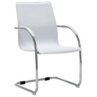 vidaXL Silla de oficina voladiza de cuero sintético negra en color Negro/Blanco | cómodas modernas ergonómicas para comedor cocina salón hogar - details 1