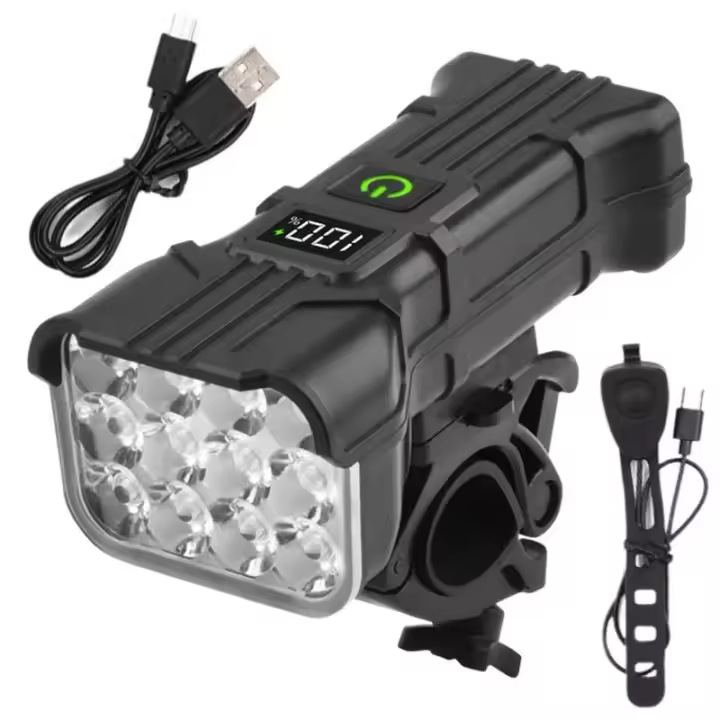 Luz De Bicicleta Frontal LED Recargable Con Silbato Seguridad En Noche Ciclismo Lámpara De Manillar IPX 5 5 Modos De Iluminación Carga Tipo-C - 1