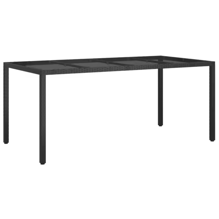 Mesa Jardín Vidrio Negro 190x90x75cm - 1