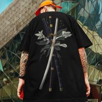 Camiseta Retro Para Hombres Con Estampado De Samurai 3D Manga Corta Verano Camisetas Casuales Top Oversize Para Hombres Nuevo 2024 - details 15