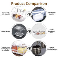 Caja De Condimentos Transparente Con Cuchara Almacenamiento De Especias Organizador De Cocina Para Pimienta Y Especias Tamaño 23.5x9.5x8.5cm - details 5