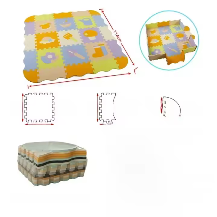 Carpetas De Juego Para Bebés Alfombra De Juego Suave De Esponja Educativa Para Niños Tamaño 114cm X 114cm Color Aleatorio - 1