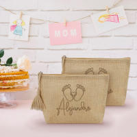 RegaloVip.es - Neceser Yute con Borla - Bolsa Portatodo de Cosmética - Regalos de Bodas, Comuniones, Bautizos - Moda Sostenible - Eco Chic - Neceser Ecológico - Yute Laminado - Regalos con Estilo, Único y Original - Regalo Vip.es - details 0