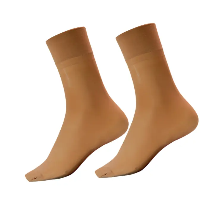 Geshop 6 Pares Calcetines Ejecutivos para Hombres y Mujeres Hasta el Tobillo  70D Denier  Puño Anti Presión  Calcetines Transpirables Color Negro, Carne. - 1