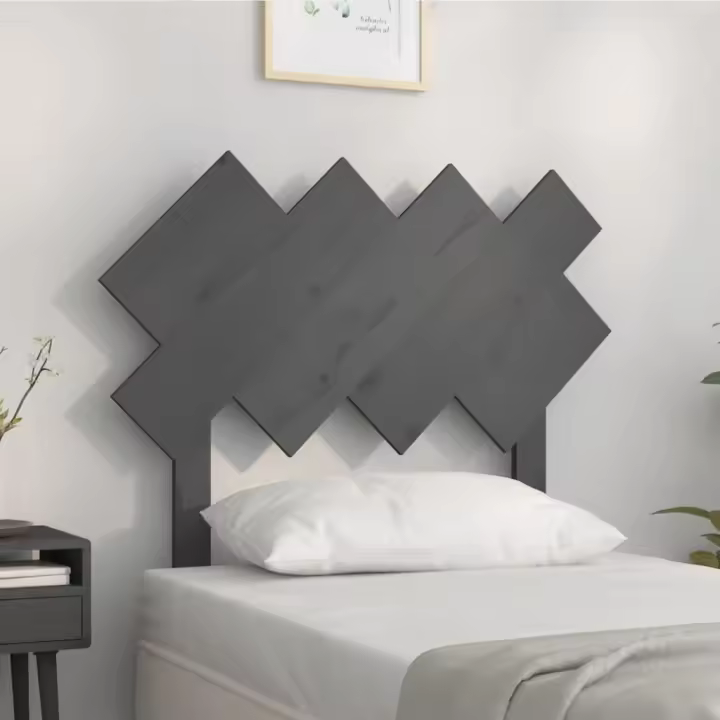 vidaXL Cabecero de cama madera maciza de pino gris 92x3x81 cm - 1