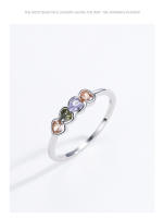 Zenyth-Anillo de conexión de Corazón de Amor colorido para Mujer, de Plata de Ley 925, Amulet de Fashion, temperament, elegant para Pareja gift - details 7