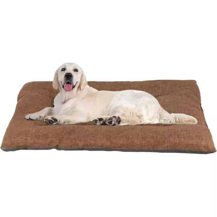 COSHANO Cama de Perro, Cama para Perros Grandes, Medianos y Pequeños, Cama de Perro de Poliester con Interior (Marron, 90x70x10cm) - 1