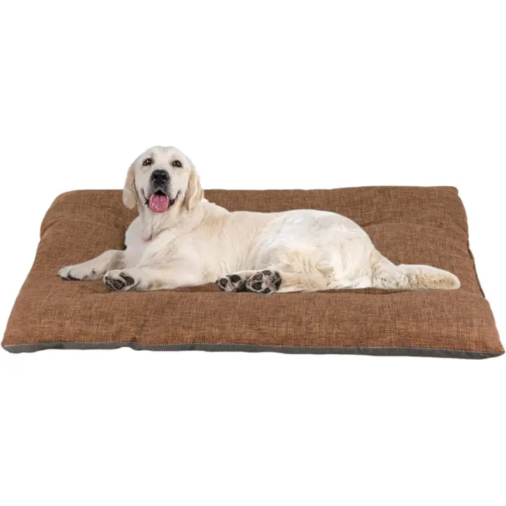 COSHANO Cama de Perro, Cama para Perros Grandes, Medianos y Pequeños, Cama de Perro de Poliester con Interior (Marron, 90x70x10cm) - 1