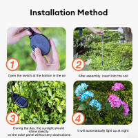 Lámpara Solar LED De 3 Cabezas Con Flor De Rosa Y Hibisco Para Jardín Patio Decoración De Casa Rústica Iluminación Exterior Para Verduras Y Frutas - details 8
