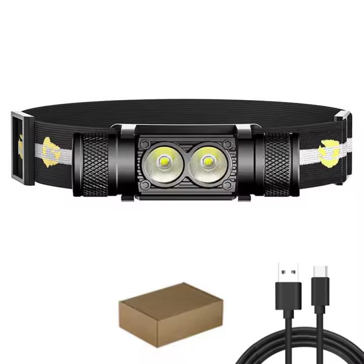 Linterna Frontal LED Mini De Alta Potencia 1000LM Con Tipo C USB Recargable Para Camping Caza Y Actividades Al Aire Libre - 1