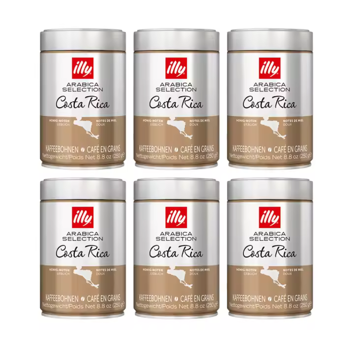 Pack 6 x Illy Café en Granos Costa Rica 250 gr 100% arábico - 1