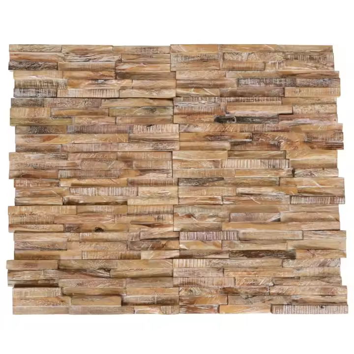 vidaXL Paneles de revestimiento de pared 3D 10 uds madera teca 1,01 m² - 1