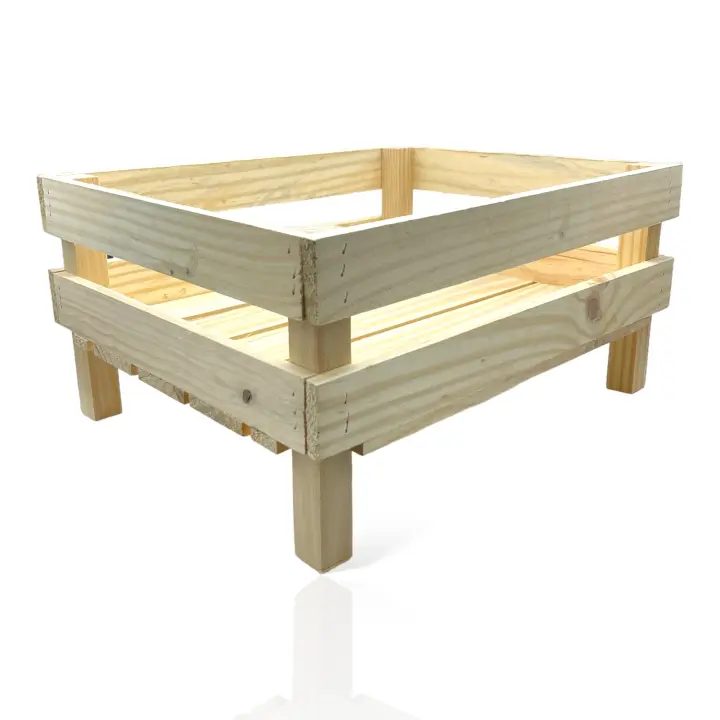Caja de Madera Maciza de Pino MINOKUA - Jardinera Huerto Ecológico 40x32x20cm - Fabricada en Europa - 1