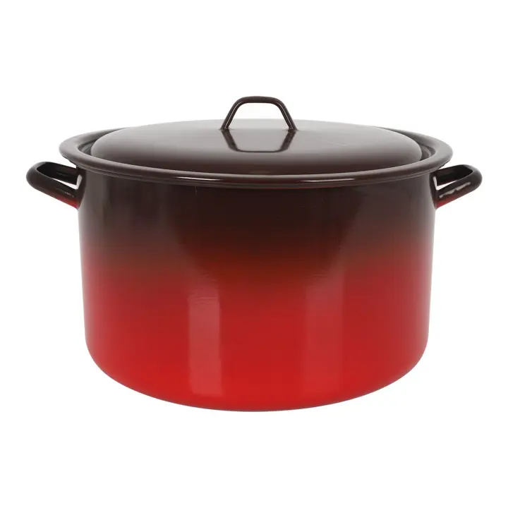 La Estrella - Olla Recta de Acero Esmaltado con Tapa 32cm 14.8L - Colección Fuego - 1