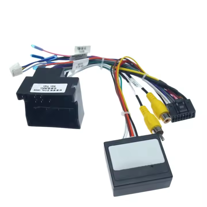 Cable de alimentación de Audio de 16 pines para coche, arnés de cableado de Radio con caja Canbus para Peugeot 3008, 2008, Citroen C4, c-quatre, C4L, C3, XR, C5 - 1