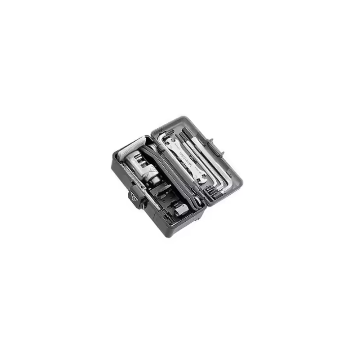 Topeak - Caja de herramientas Mini Survival Gear Box 30 para mantenimiento y reparación de bicicletas, 30 funciones incluyendo llaves Allen (1.5/2/2.5/3/4/5/6 mm), T15/T25, inglesas 8/10 mm, radios y tronchacadenas, tamaño 10 x 4.6 x 3.5 cm - 1