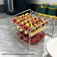 Soporte De Brochetas Para Air Fryer Vertical De Acero Inoxidable Accesorios Para Grillas Herramientas De Cocina Multi-pin - details 1