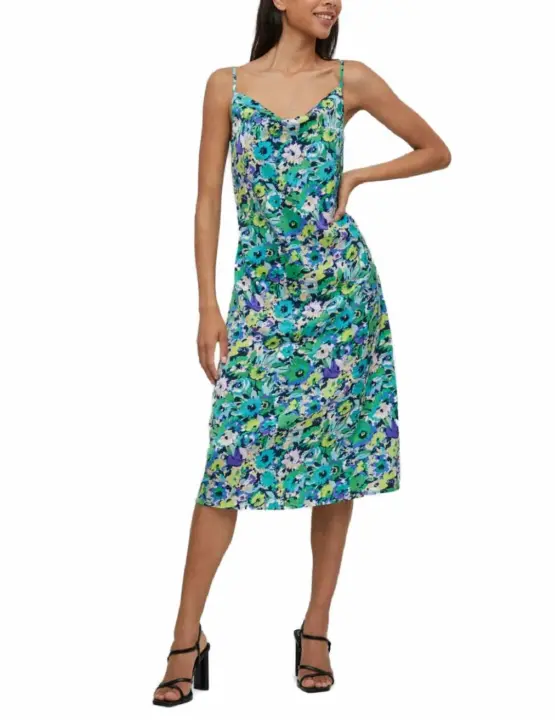 Vestido Vila Satinia coro estampado verde para mujer - 1