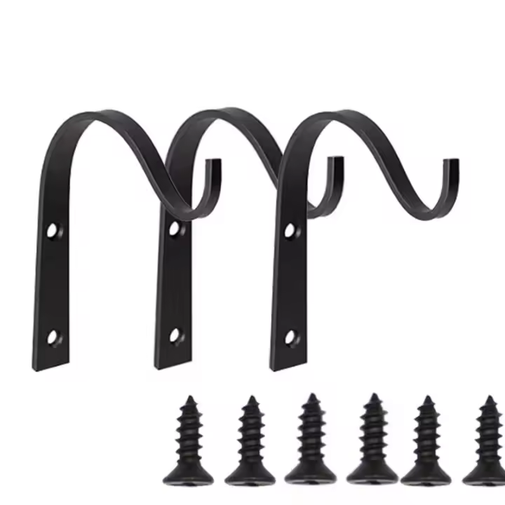 Gancho De Pared En Forma De J Para Maceta De Flor De Hierro Metal Para Exterior Jardín Carrito De Bricolaje Material De Hierro Origen China - 1