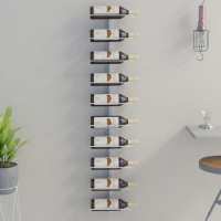 vidaXL Botellero de pared para 10 botellas metal en color Negro/Blanco/Dorado - details 1