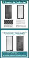 Kit De Filtro De Reemplazo Compatible Con Rowenta Intense Pure 4010 PU4015 PU4020 PU4025 Purificador De Aire Parte Número XD6074U0 XD6075 - details 1