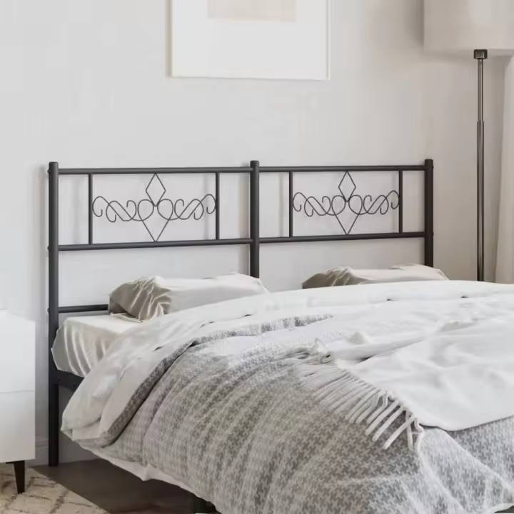 vidaXL Cabecero de metal negro 160 cm - 1