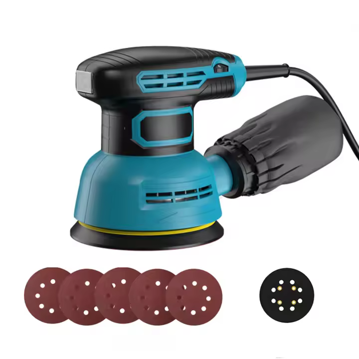 Lijadora Eléctrica de 300W, pulidora Orbital aleatoria de 110V y 220V, lijadora de velocidad Variable con papel de Lija de 125mm, Máquina pulidora para Coche, máquina de lijado de velocidad variable - 1