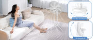 AIGOSTAR Ventilador de Pie Silencioso, 3 Velocidades, 7 Aspas, Oscilante 70°, 55W, Altura Ajustable 108-130cm. Colores: blanco y negro. - details 14