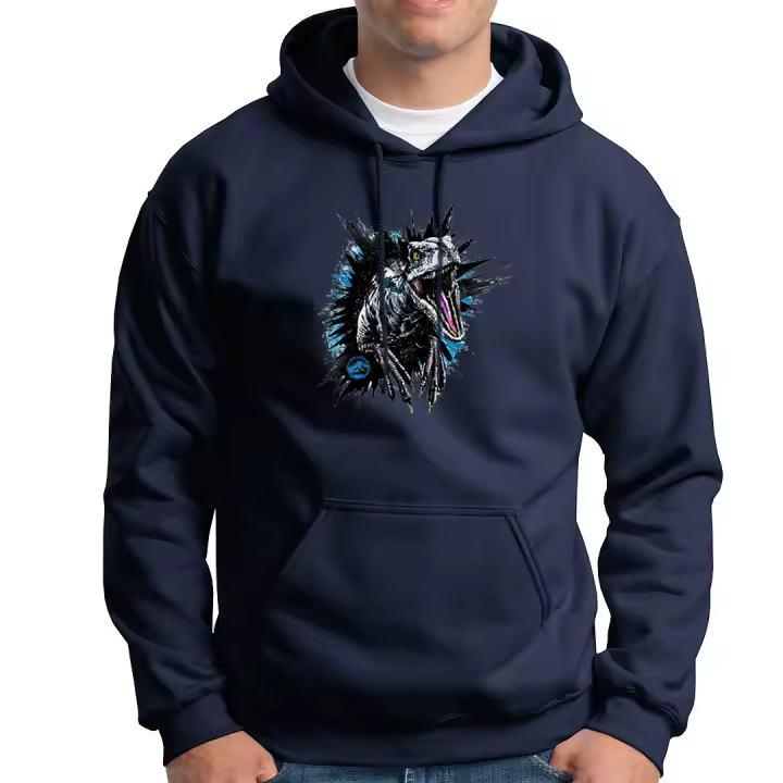 Sudadera con capucha Parque Jurasico. Jurassic World. Jurassic Park. Blue. Owen. Alan. Ellie. Hammond. Lex. Tim. Claire. Maisie. Varios colores. Todas las tallas. - 1