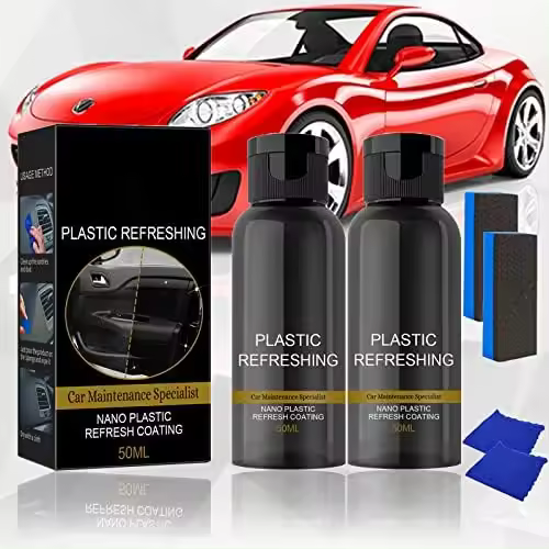 2024 NUEVO Agente de recubrimiento revitalizante de plástico, Agente de restauración de piezas de plástico para automóvil, Recubrimiento refrescante de nanoplástico, Agente de limpieza interior automotriz (50 ml 2PCS) - 1