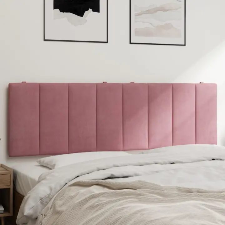 Cabecero de cama acolchado terciopelo rosa 160 cm - 1