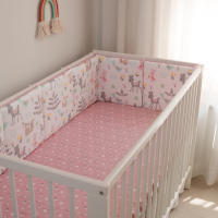 LALA - Ropa de Cama para Cuna de Bebe, ropa de Cama para Nuevo nasido, Valla anticolisión para Bebé, Algodón Puro, Zorro Rosa, 30x30x6, Pieza Enter Lavada. - details 2