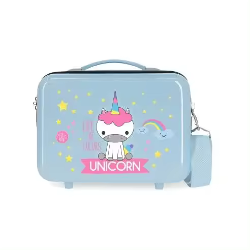 Neceser Roll Road con Bandolera - Rígido ABS - Little Me Unicorn Azul Claro - Adaptabilidad a la Maleta - Ref 4743966 - 29 x 21 x 15 Cm - Nueva Colección - - 1