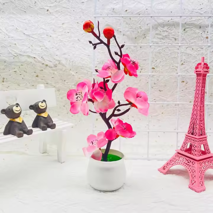 Planta Artificial De Bonsái Pequeña Simulación En Maceta Flores Falsas Para Decoración De Mesa Adornos Para Hogar Y Jardín De Hoteles - 1
