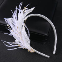 Corona De Crystals Para Novia Adornos De Cabello De Boda Con Perlas Y Plumas Aro De Pelo Para Mujeres Accesorios De Vestido - details 10