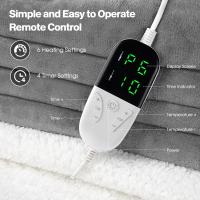 Edredón Eléctrico De 130*150Cm/50*60Inch Con Estampado De Rayas Flannel 6 Niveles De Ajuste De Temperatura Y 5 Niveles De Despido Automático Lavable - details 0