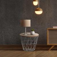STARLEY- Mesa Auxiliar Nórdica Con Tapa De Madera Extraíble Mesita De Centro Para Café Té Estructura Metálica Pone Salón Dormitorio Habitación Mesita De Centro Cónica 39X38cm - details 5
