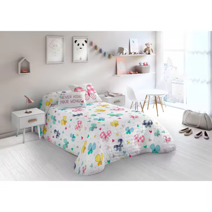 COLCHA BOUTI 100% ALGODÓN VICHY BUTTERFLIES COOL KIDS - 1