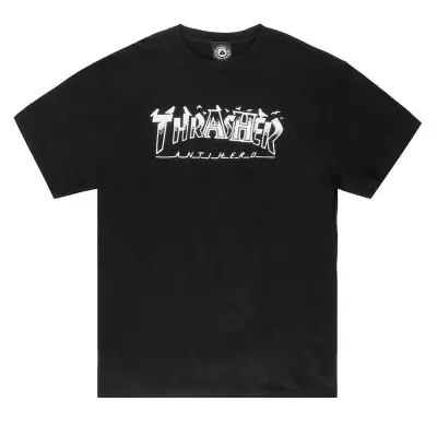 Camiseta Thrasher x AntiHero Pigeon Mag Tee Black TSTHRPIG - 1